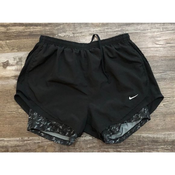 Nike Pants - Nike Black Athletic Running Shorts Built In Compression Shorts Womens Medium